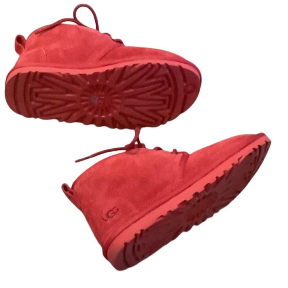 UGG Neumel Suede Chukka Boots Mens US 5 EU 38 Red Shearling‎ Wool Lined Classic